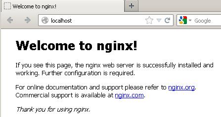 nginx on windows welcome page